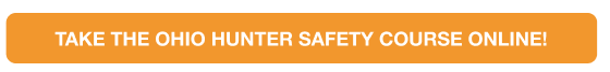 A graphic button as CTA to take the Ohio hunter safety course online to get a hunting license. 
