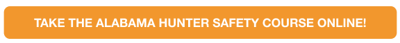 An illustration of a button with text to take the ilearntohunt Alabama hunter safety course online. 