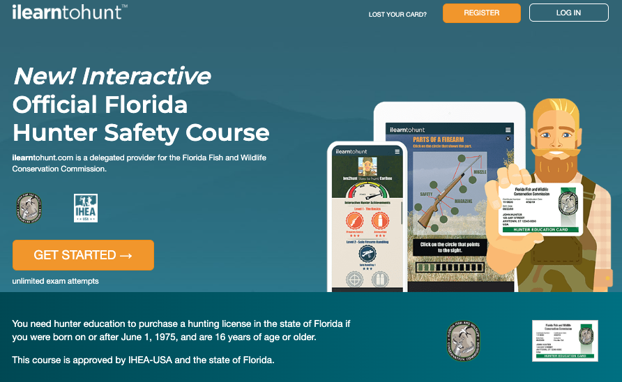 Florida hunter safety course page through ilearntohunt.