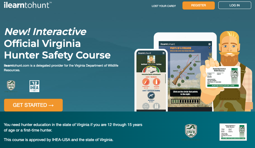 Virginia hunter safety course page through ilearntohunt.