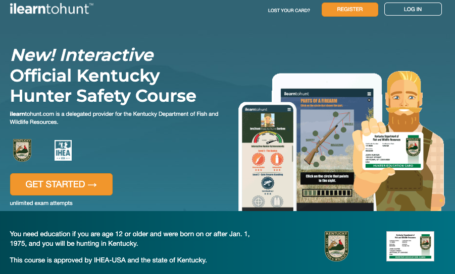 Kentucky hunter education course page through ilearntohunt.