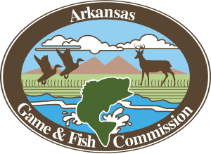 Arkansas Game & Fish Commission logo, where can you take the AR hunter safety course concept.
