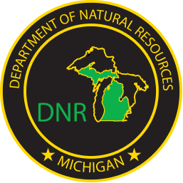 Michigan Department of Natural Resources logo, where to take MI hunter safety course concept.