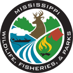Mississippi Wildlife, Fisheries, and Parks logo, MS hunter safety course concept.