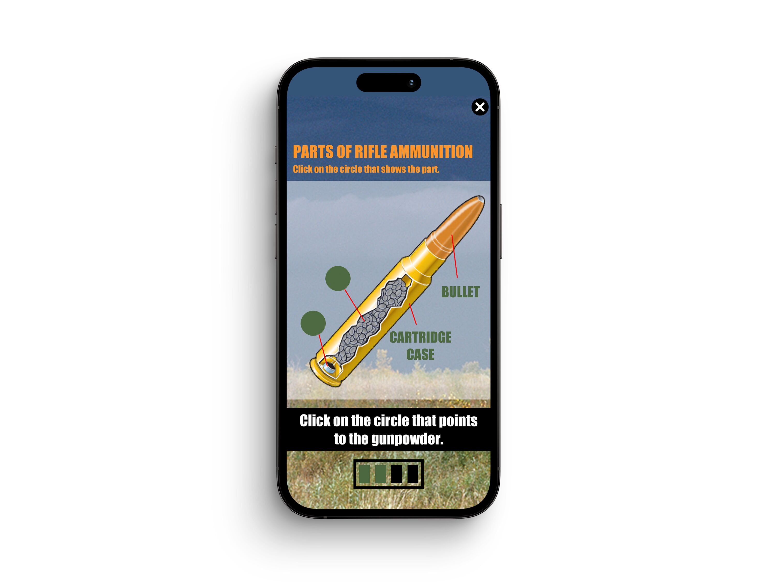 Image of ilearntohunt course on phone screen, PA online hunter safety course concept.