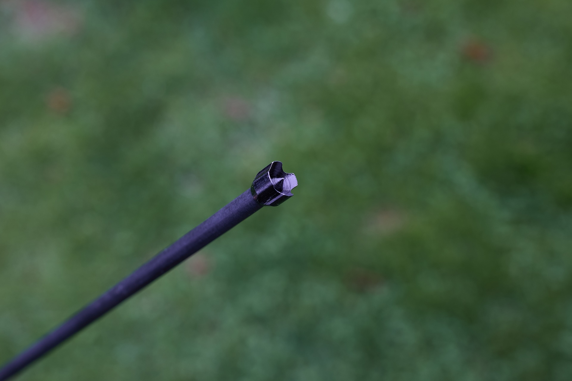 Blunt small game arrow tip close up.