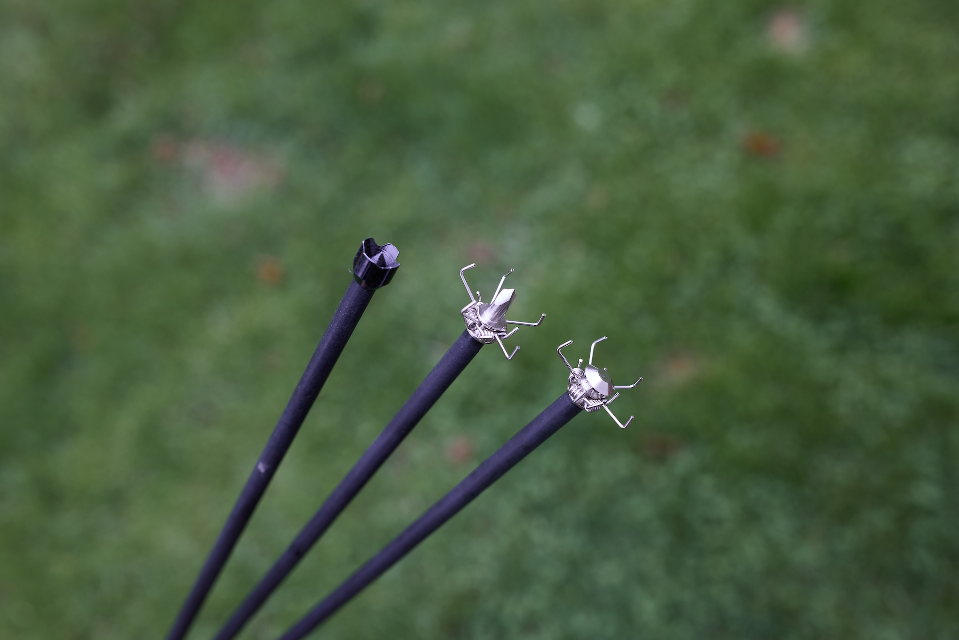 Three types of small game hunting arrow tips.