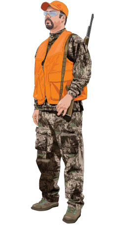 Illustration of a hunter using the Sling trail carry