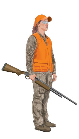 Illustration of the Trail carry field carry for firearms