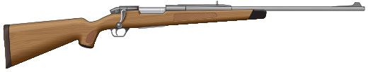 Graphic illustrating a bolt action rifle. 