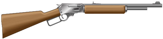 Graphic showing an illustration of a level action firearm. 