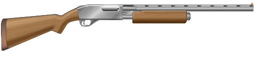 Graphic illustrating a pump action rifle.
