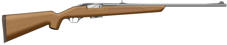 Graphic showing an illustration of a semi-automatic firearm. 