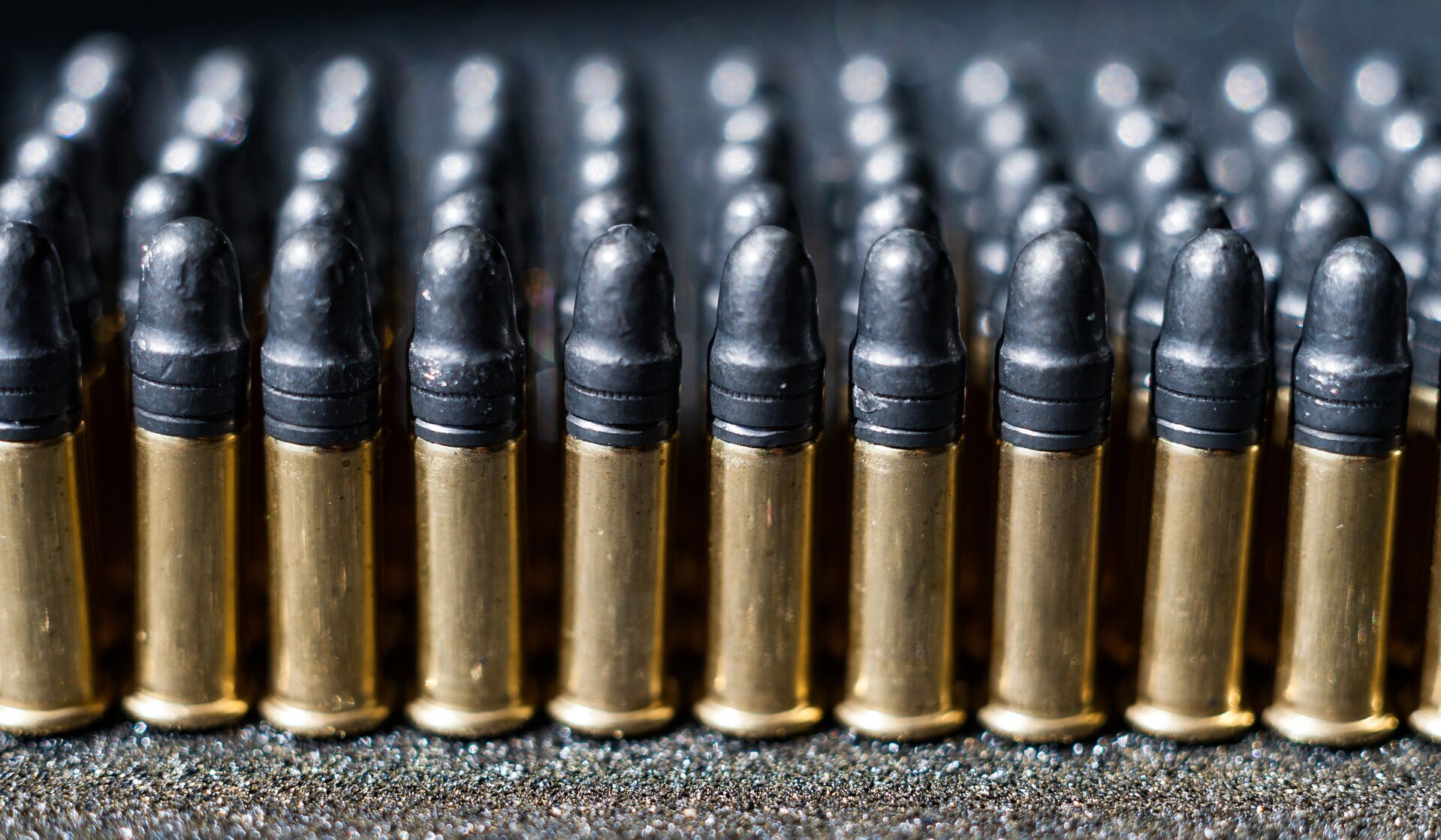 Many rifle cartridges, different types of ammo concept. 
